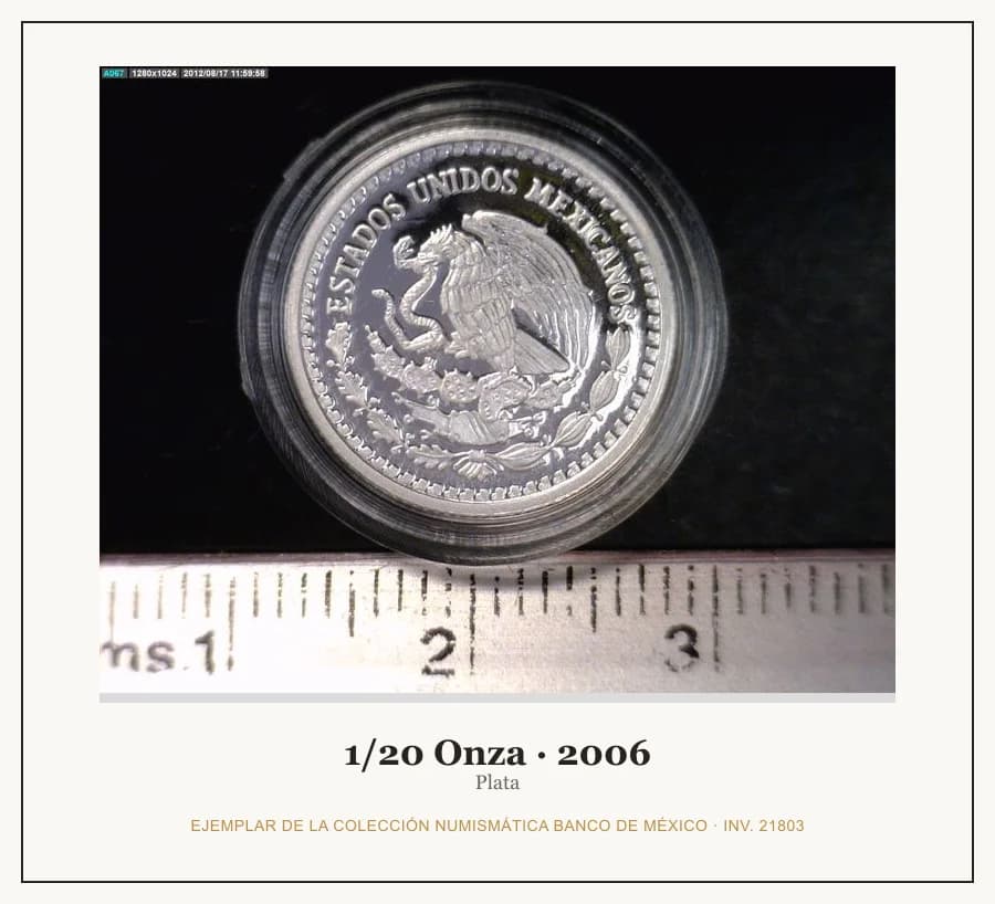 1/20 Onza · 2006 — Ejemplar de la Colección Numismática Banco de México, inv. 21803
