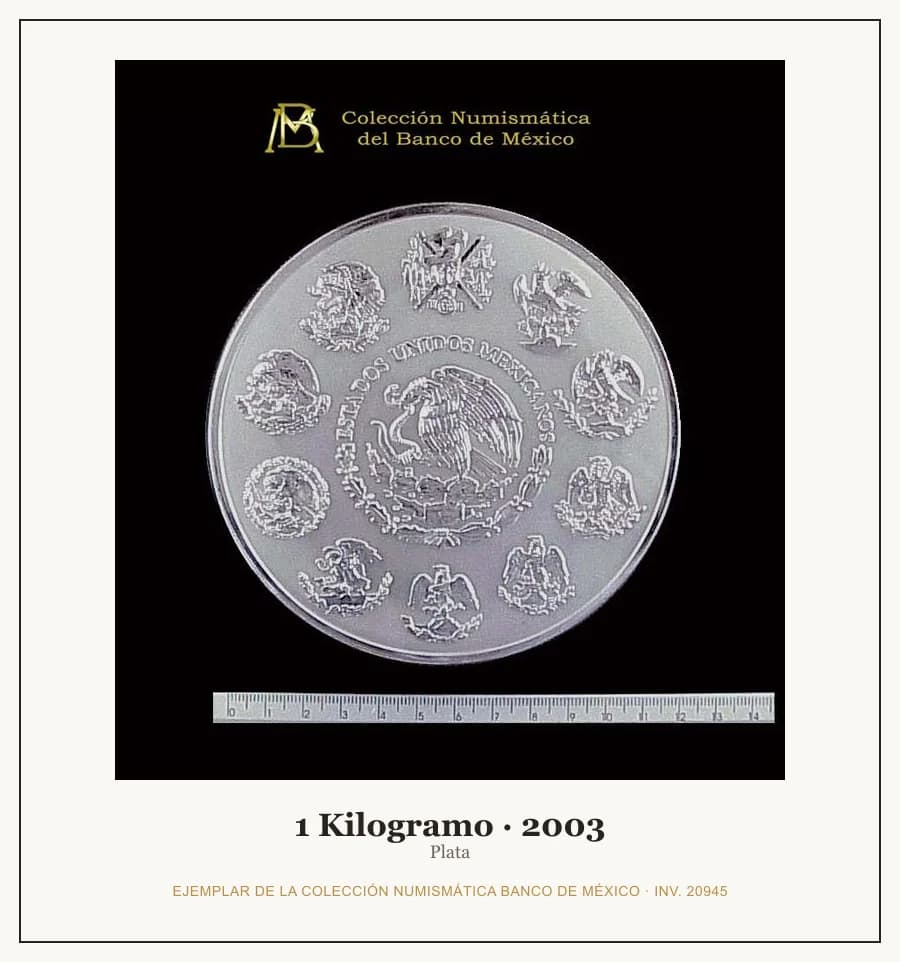 1 Kilogramo · 2003 — Ejemplar de la Colección Numismática Banco de México, inv. 20945