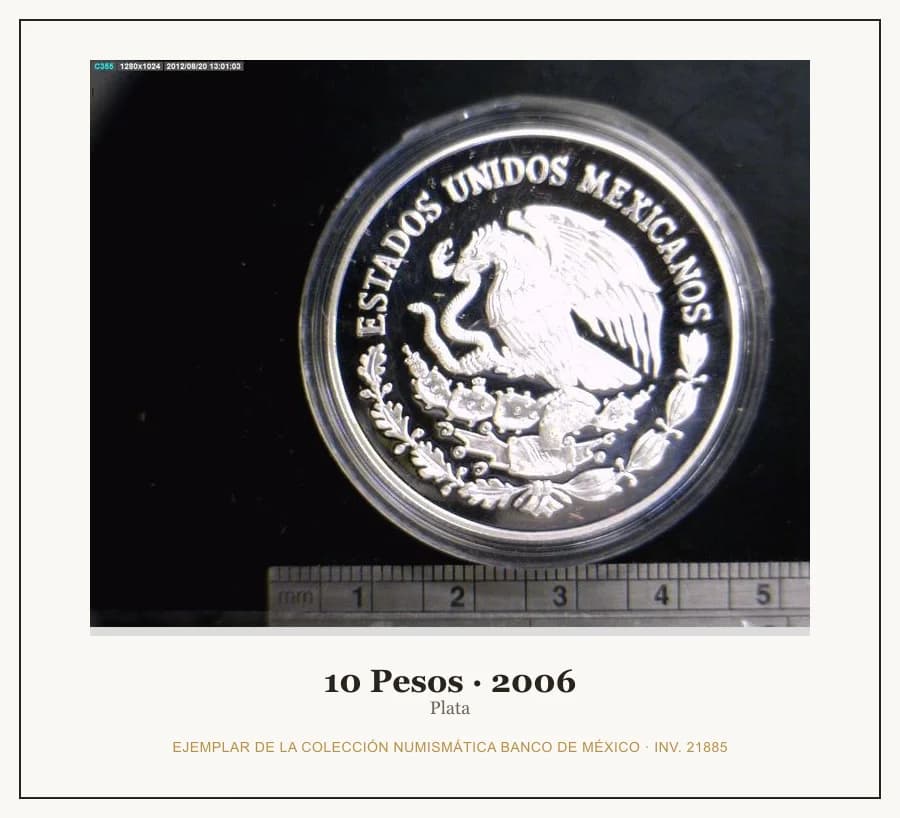 10 Pesos · 2006 — Ejemplar de la Colección Numismática Banco de México, inv. 21885