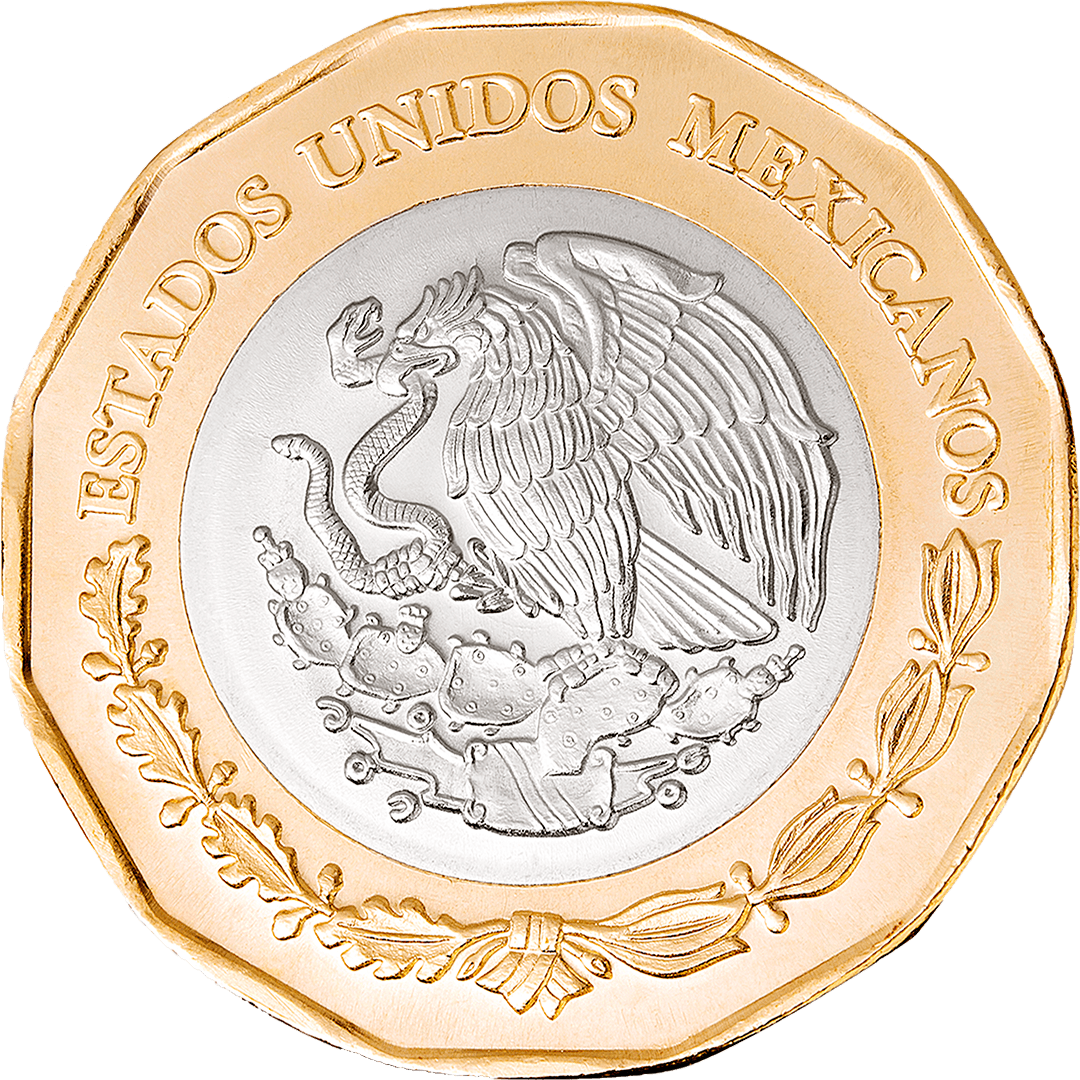 Anverso común — Escudo Nacional, canto dodecagonal