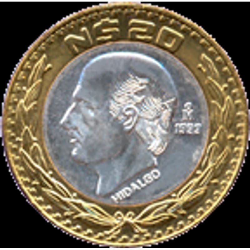 $20 Nuevos Pesos — Hidalgo (anillo de plata 0.925) — imagen de referencia