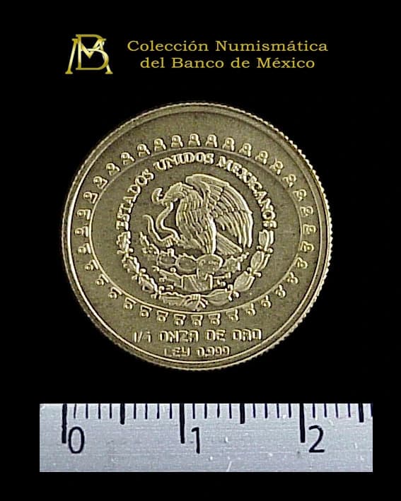 25-pesos-precolombina-coleccion-teotihuacan-serpiente-emplumada-una-cuarto-onza - anverso (Banxico)