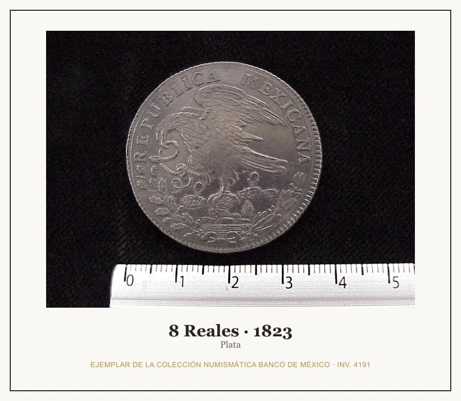 8 Reales · 1823 — Ejemplar de la Colección Numismática Banco de México, inv. 4191